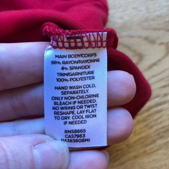 Halogen Red Black Bow Top Long Sleeve XS - Picture 3 of 9